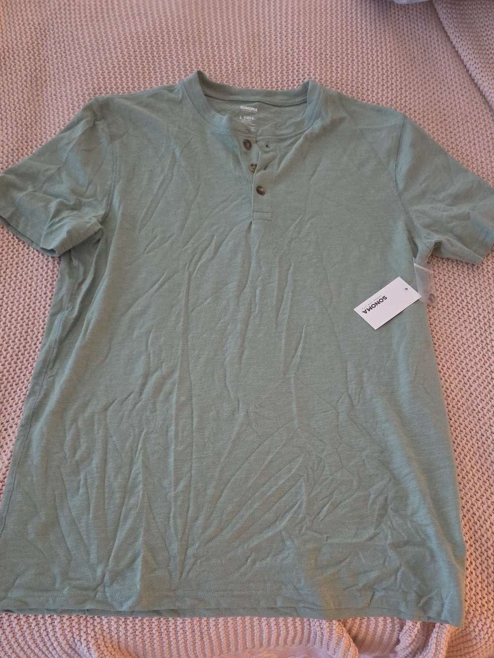 Sonoma Short Sleeve Henley Tee - Light Sage